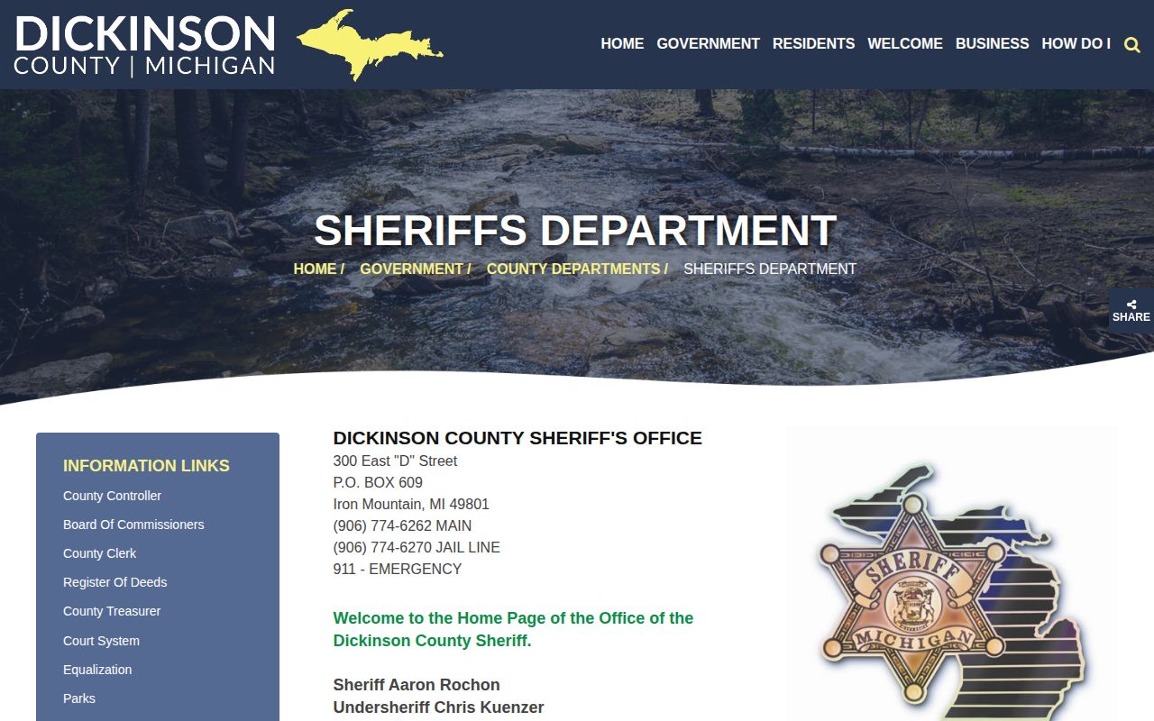 Dickinson County released inmates sheriff and correctional center source